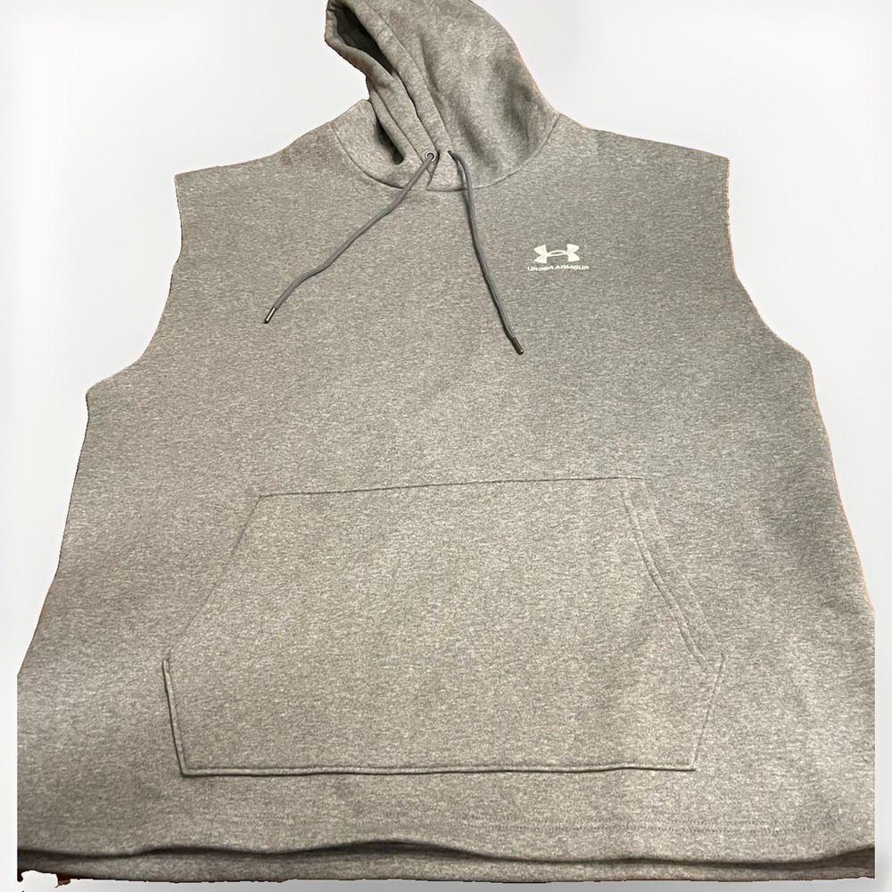 Under Armour Men's UA Rival Terry Sleeveless Hoodie Black Size 2XL - Picture 2 of 6